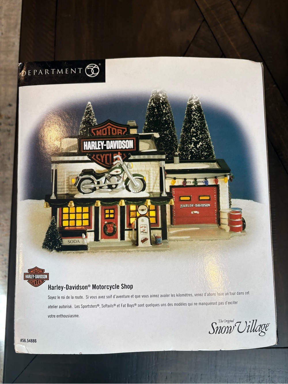 Department 56 Harley -Davidson Motorcycle Shop SnowVillage Building